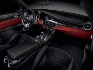 Interior of the 2017 Alfa Romeo Giulia Quadrifoglio